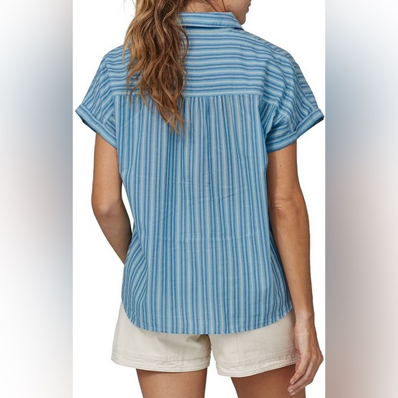 Patagonia Lightweight A/C Button Up Shirt Goodtimes Steam Blue Size XL - Picture 8 of 8